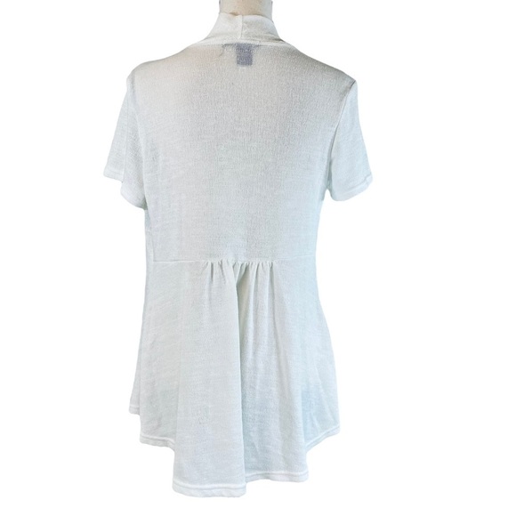 Willi Smith Knit Flowy Open Front Cardigan Womens Small White - Picture 6 of 8
